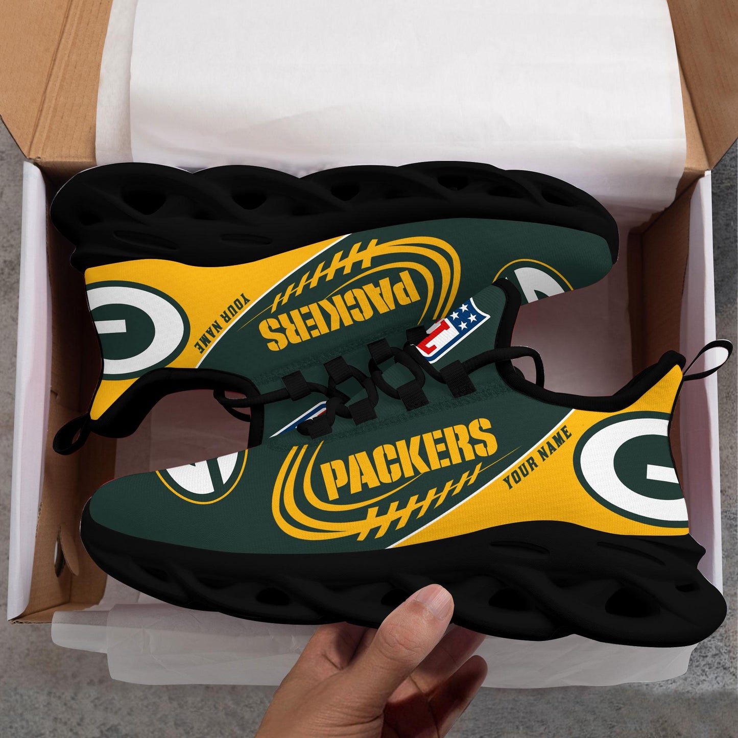 Ideafootwear Green Bay Packers Max Soul Shoes Sneakers For Men And Women