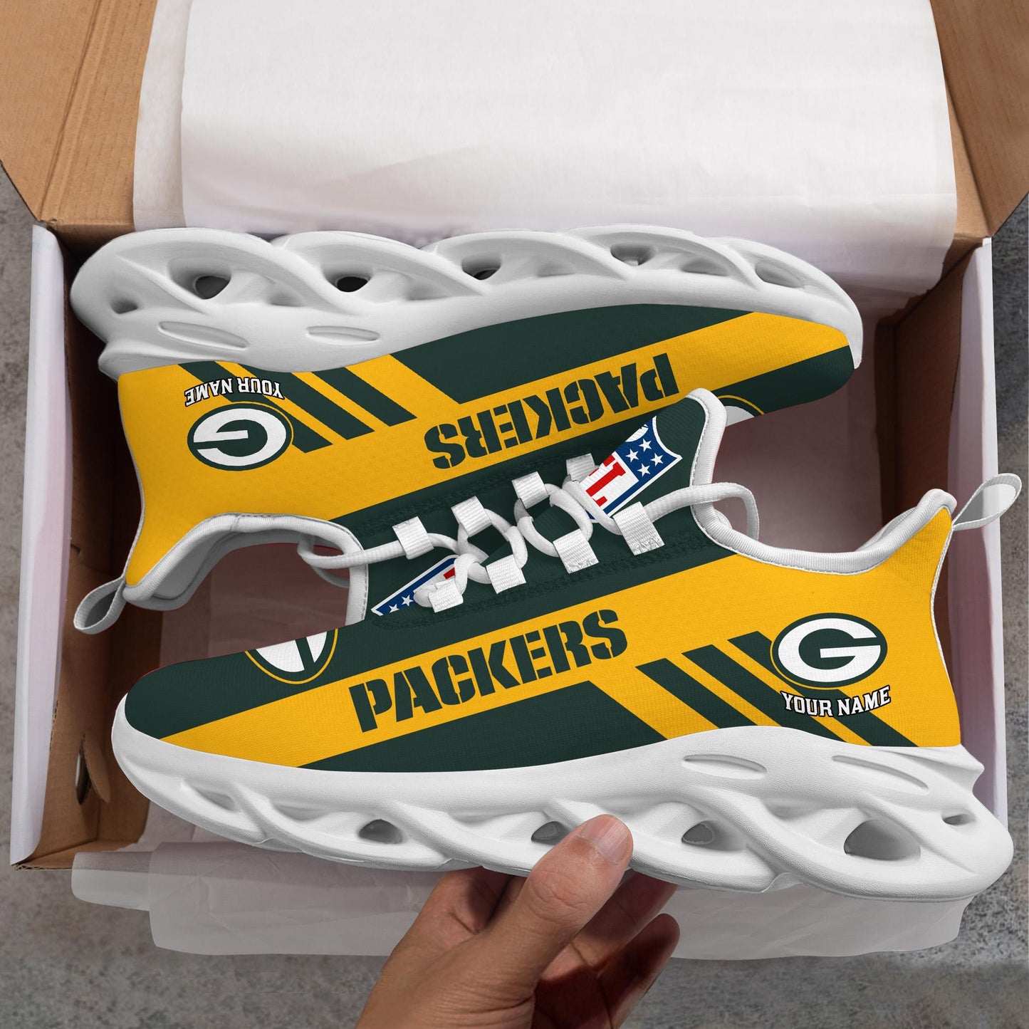 Ideafootwear Green Bay Packers Max Soul Shoes Sneakers For Men And Women