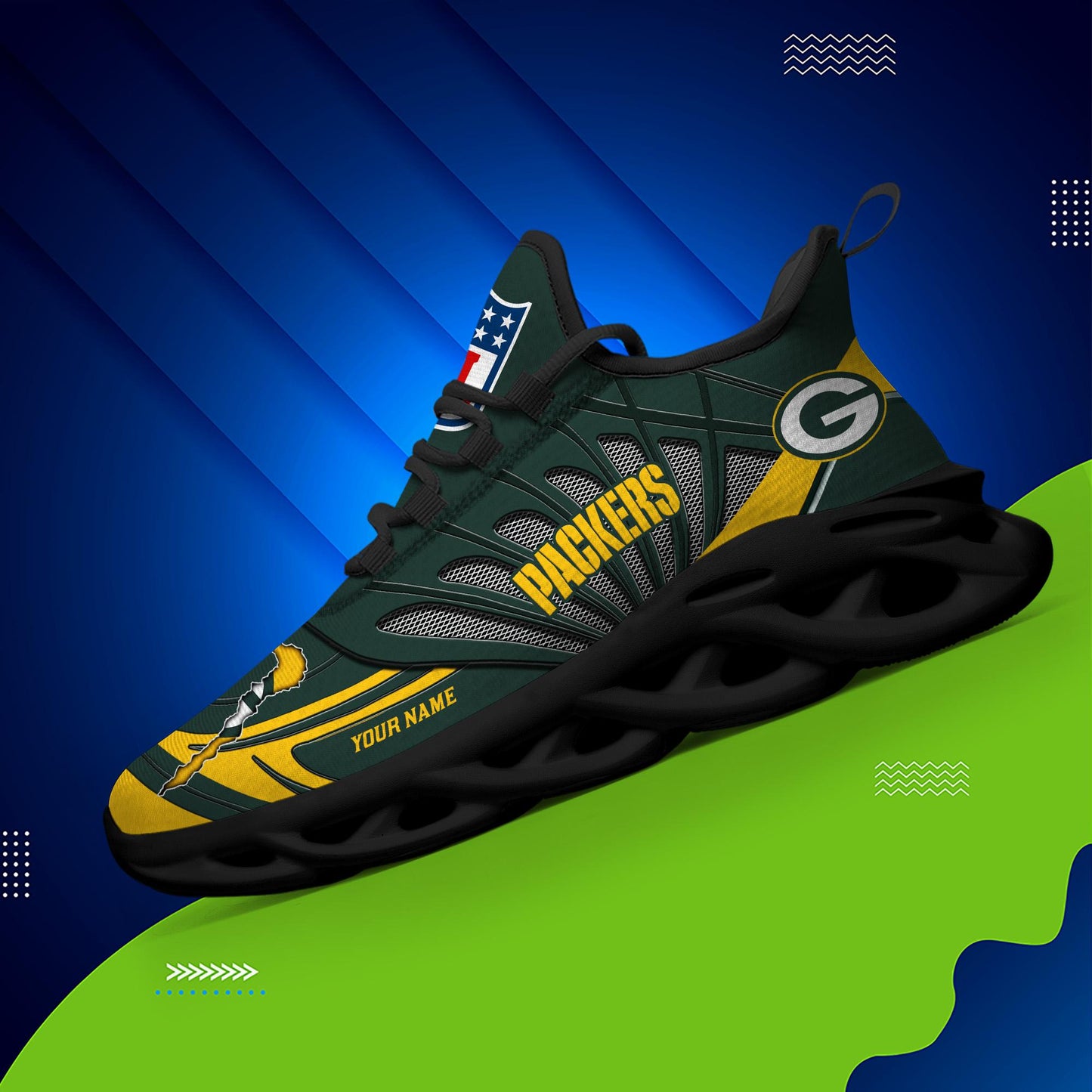 Ideafootwear Green Bay Packers Max Soul Shoes Sneakers For Men And Women