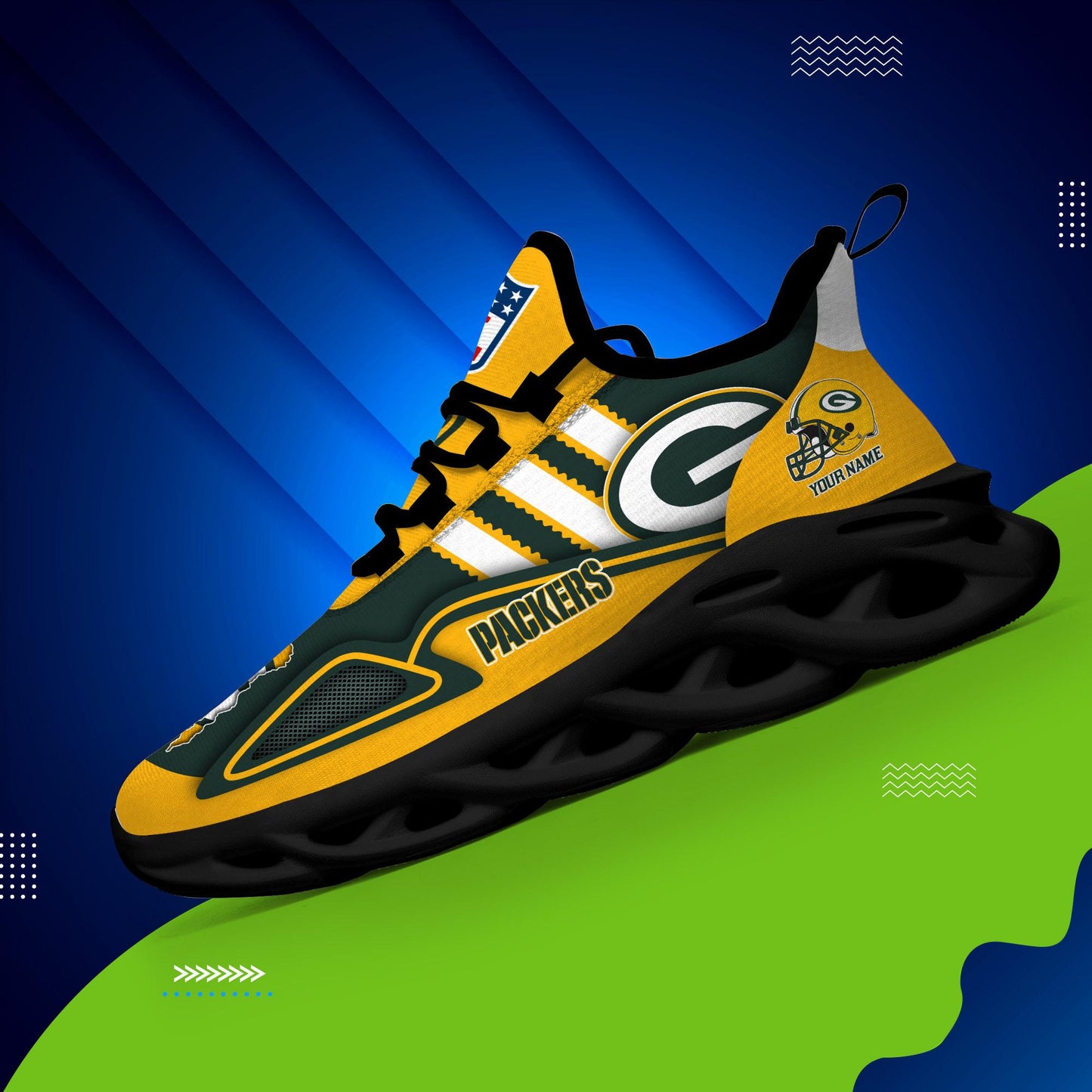 Ideafootwear Green Bay Packers Max Soul Shoes Sneakers For Men And Women