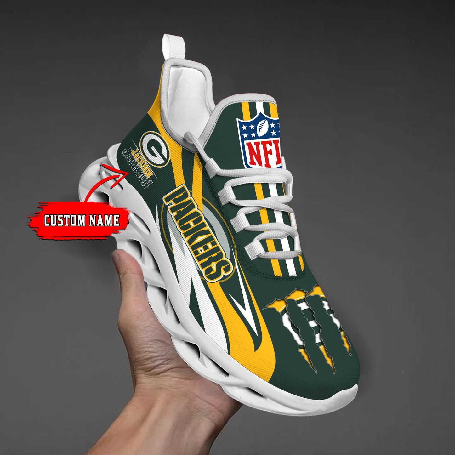 Ideafootwear Green Bay Packers Max Soul Shoes Sneakers For Men And Women