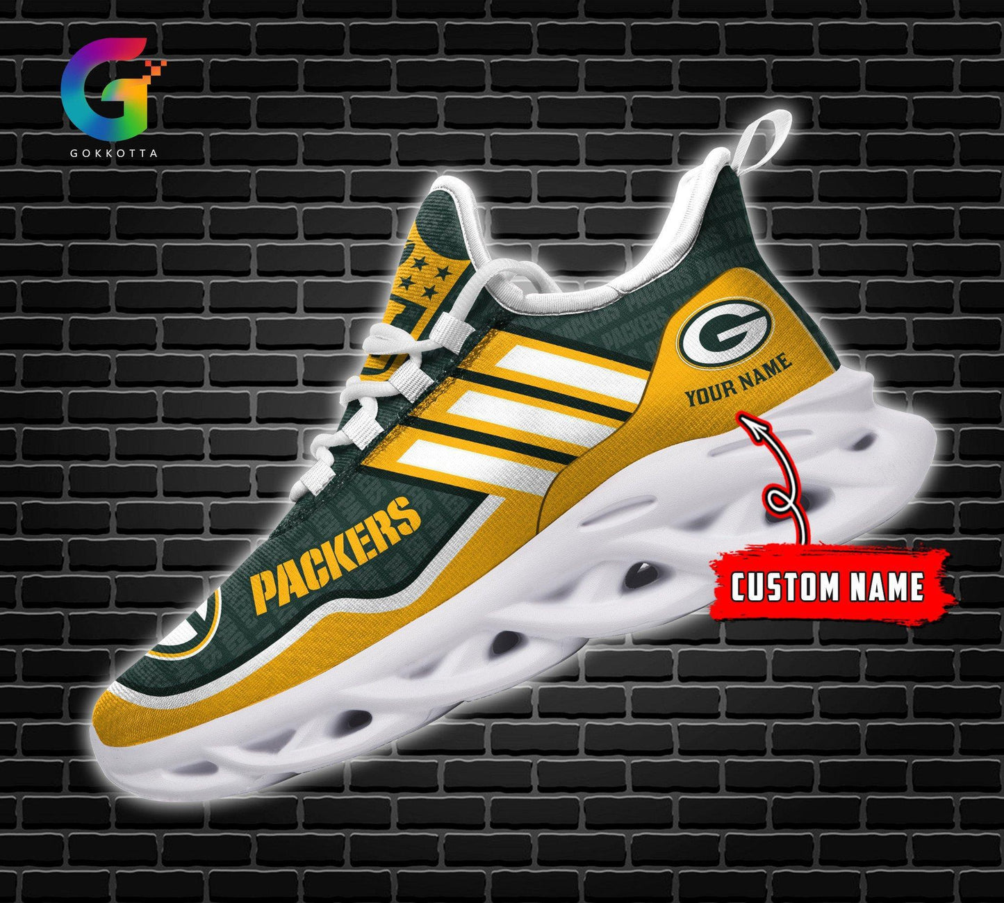 Ideafootwear Green Bay Packers Max Soul Shoes Sneakers For Men And Women