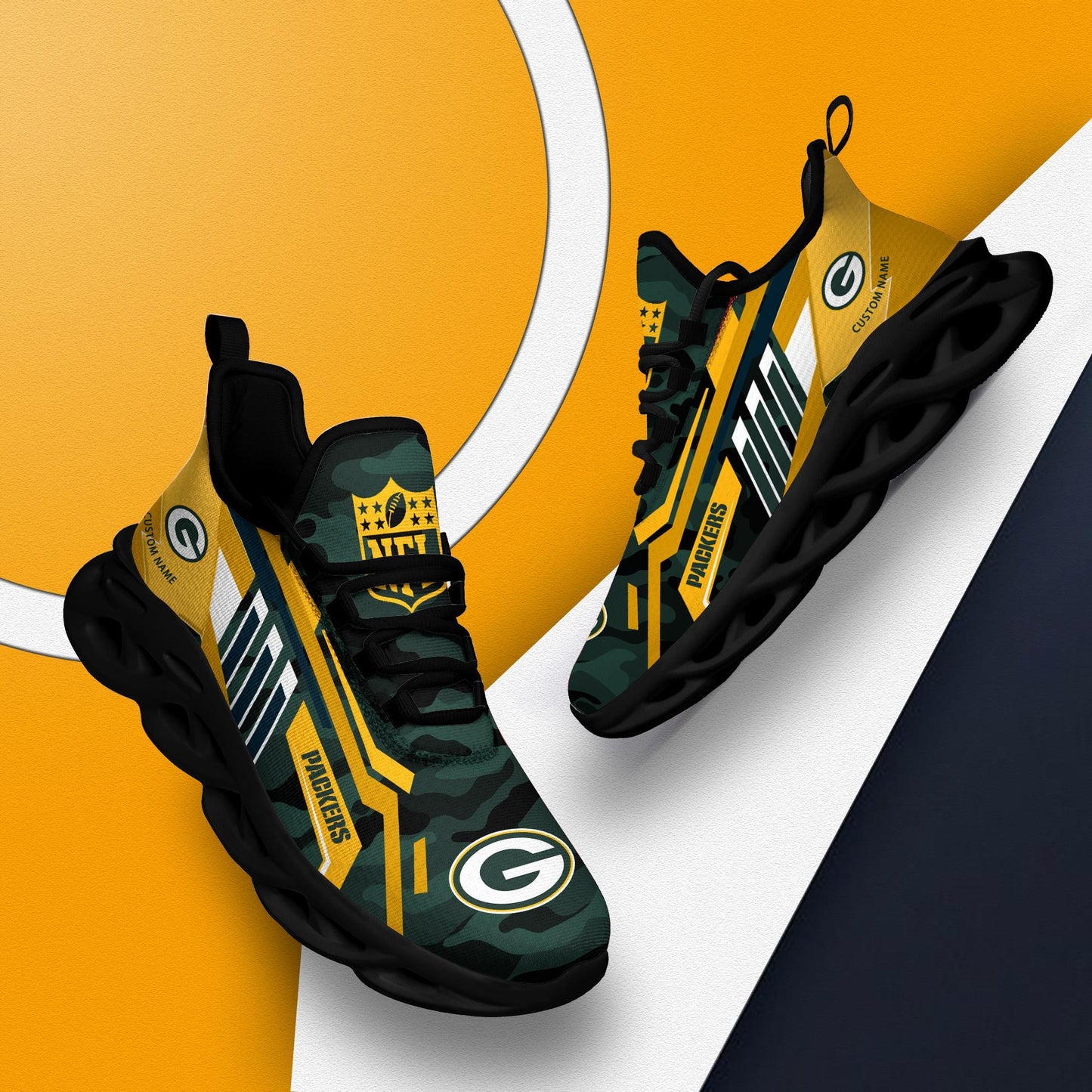 Ideafootwear Green Bay Packers Max Soul Shoes Sneakers For Men And Women