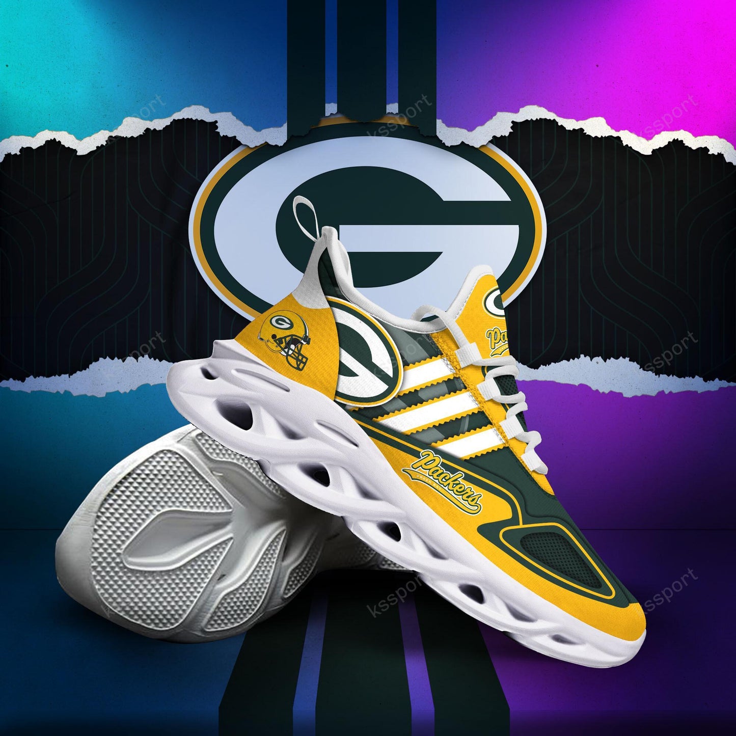 Ideafootwear Green Bay Packers Max Soul Shoes Sneakers For Men And Women