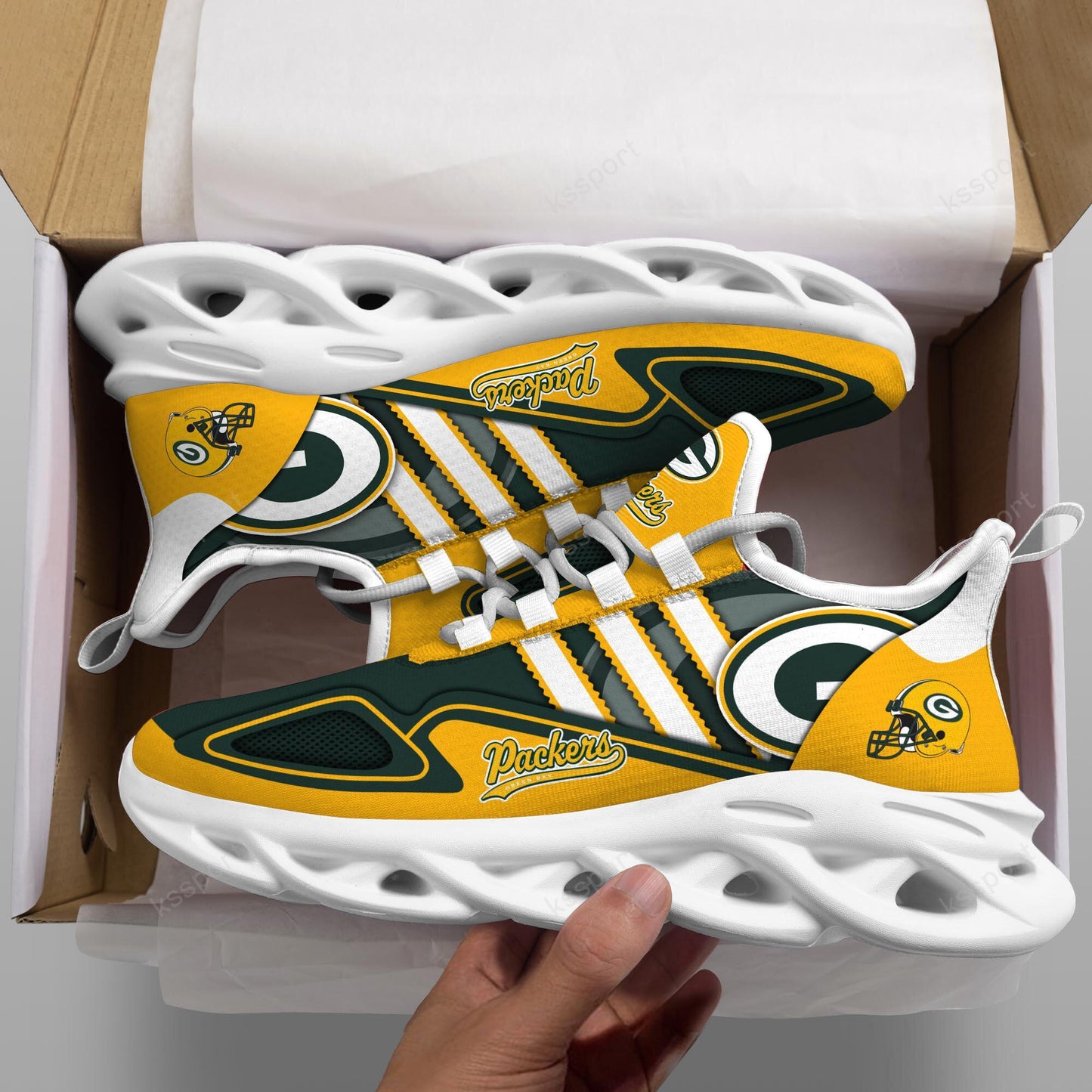 Ideafootwear Green Bay Packers Max Soul Shoes Sneakers For Men And Women