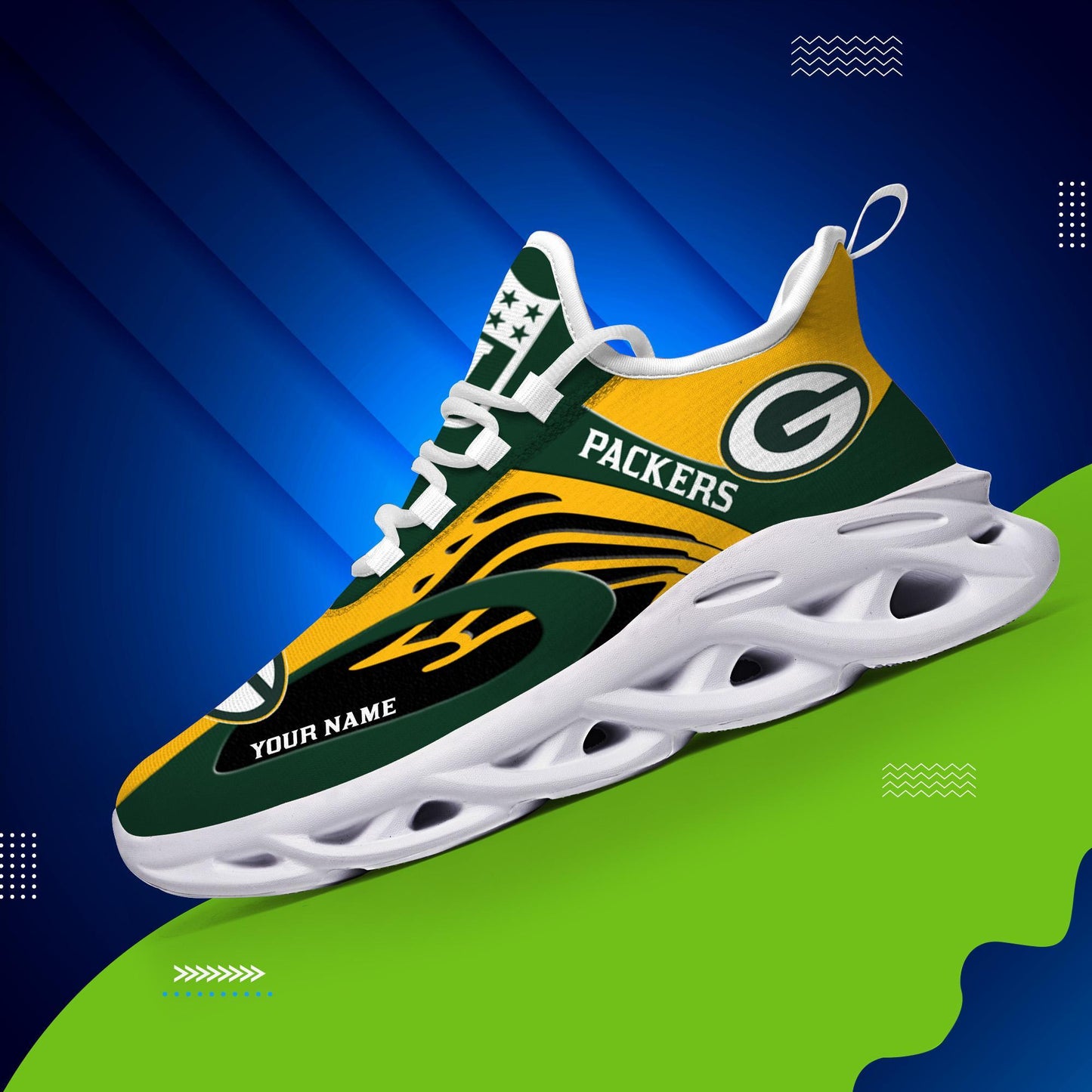 Ideafootwear Green Bay Packers Max Soul Shoes Sneakers For Men And Women