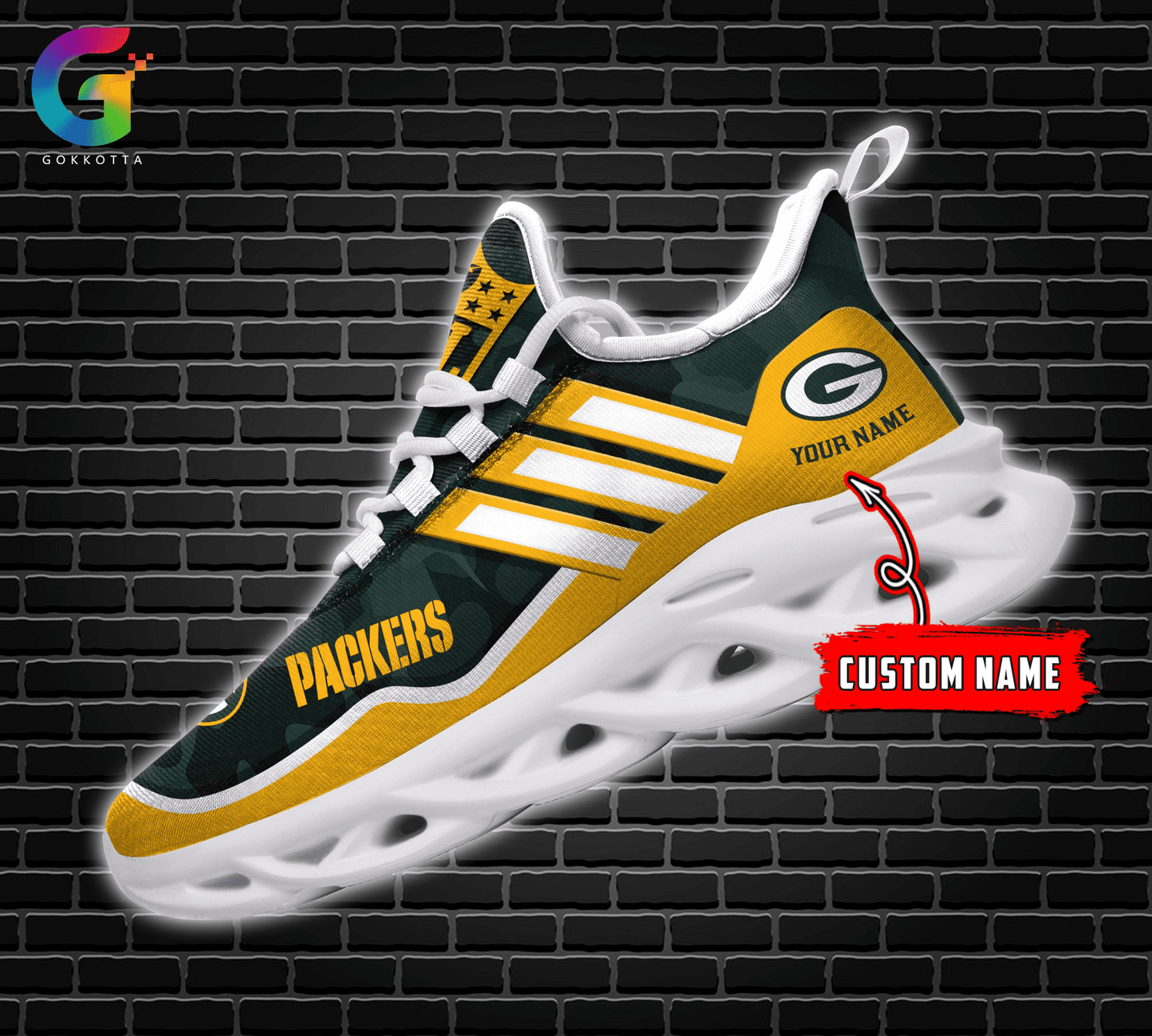 Ideafootwear Green Bay Packers Max Soul Shoes Sneakers For Men And Women