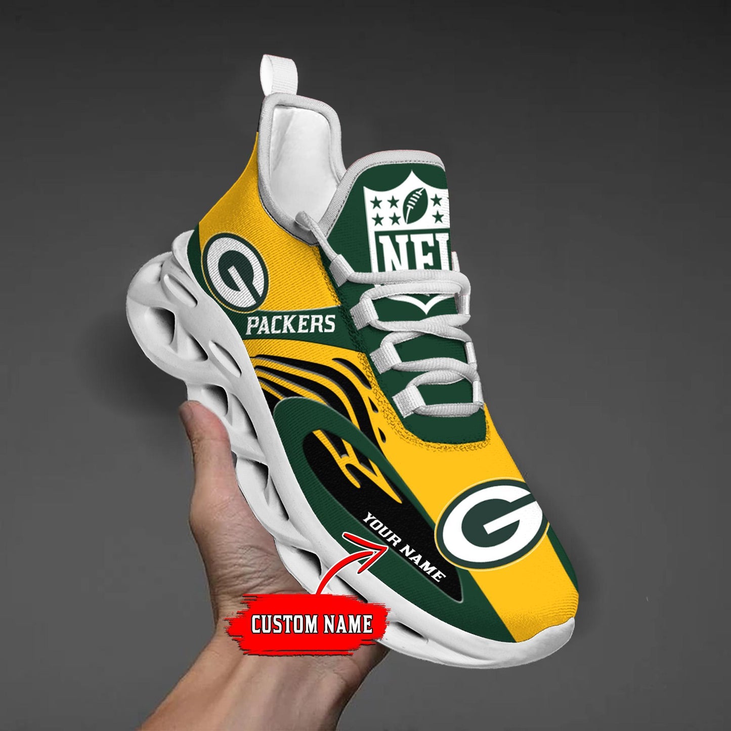 Ideafootwear Green Bay Packers Max Soul Shoes Sneakers For Men And Women