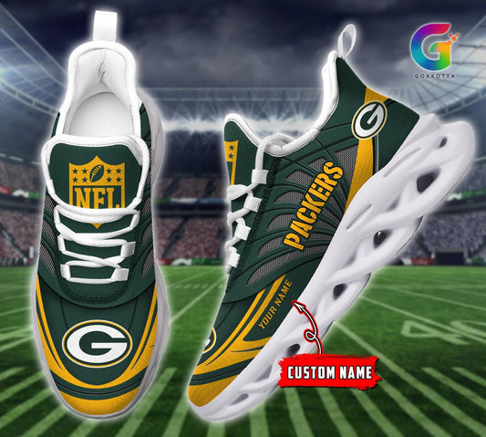 Ideafootwear Green Bay Packers Max Soul Shoes Sneakers For Men And Women