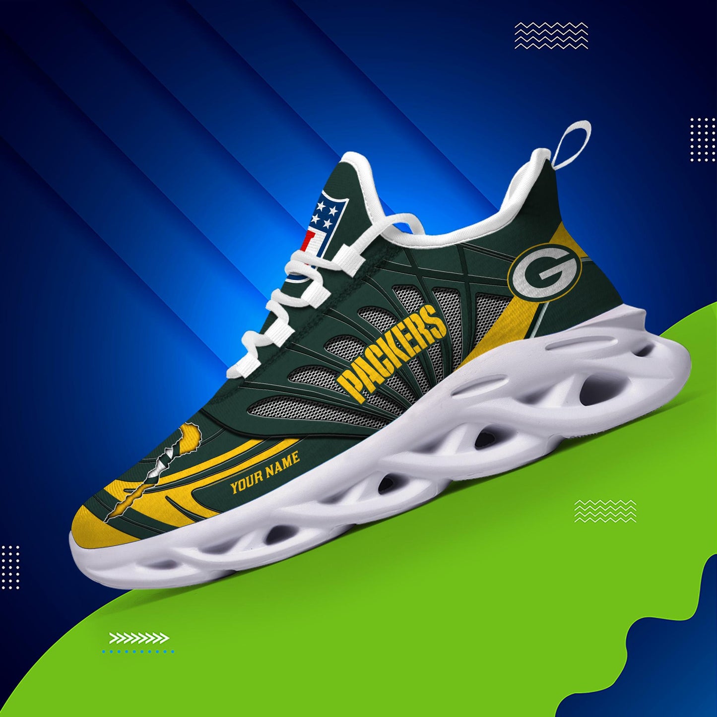 Ideafootwear Green Bay Packers Max Soul Shoes Sneakers For Men And Women