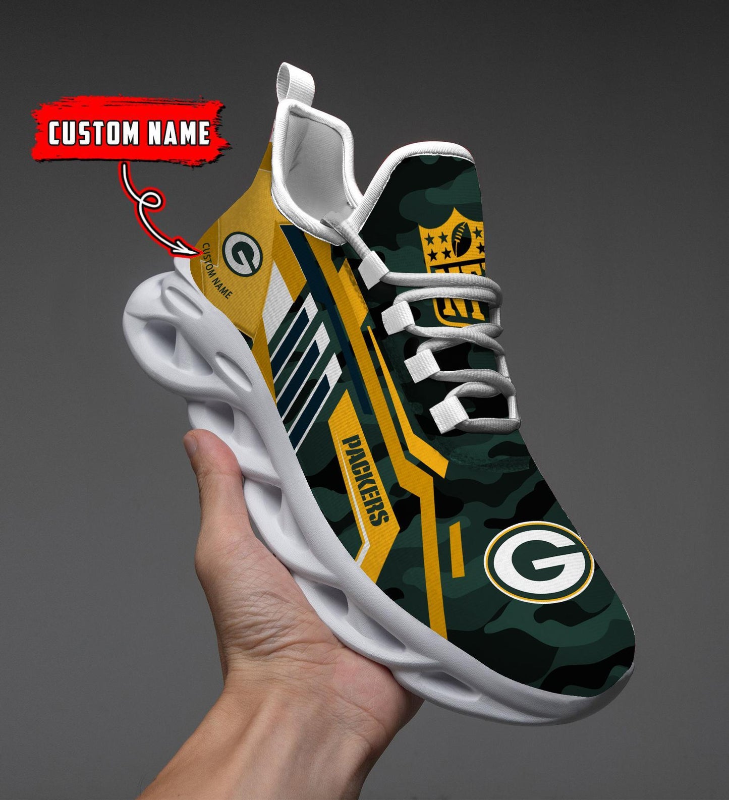 Ideafootwear Green Bay Packers Max Soul Shoes Sneakers For Men And Women