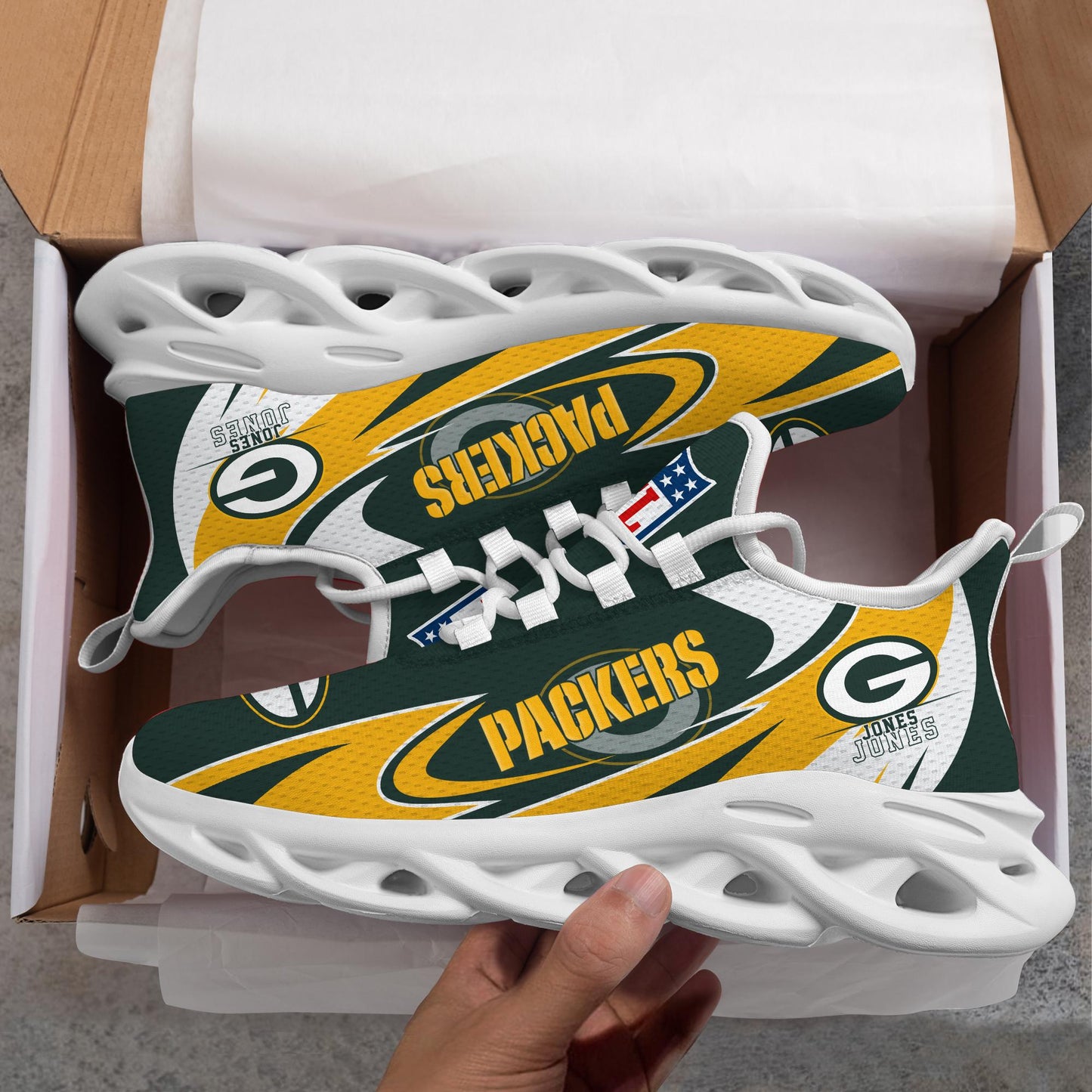 Ideafootwear Green Bay Packers Max Soul Shoes Sneakers For Men And Women