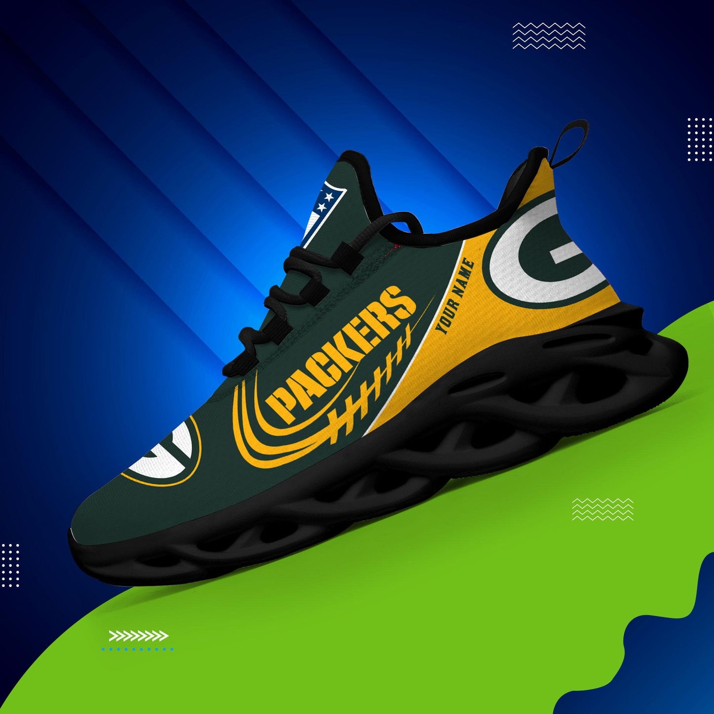 Ideafootwear Green Bay Packers Max Soul Shoes Sneakers For Men And Women