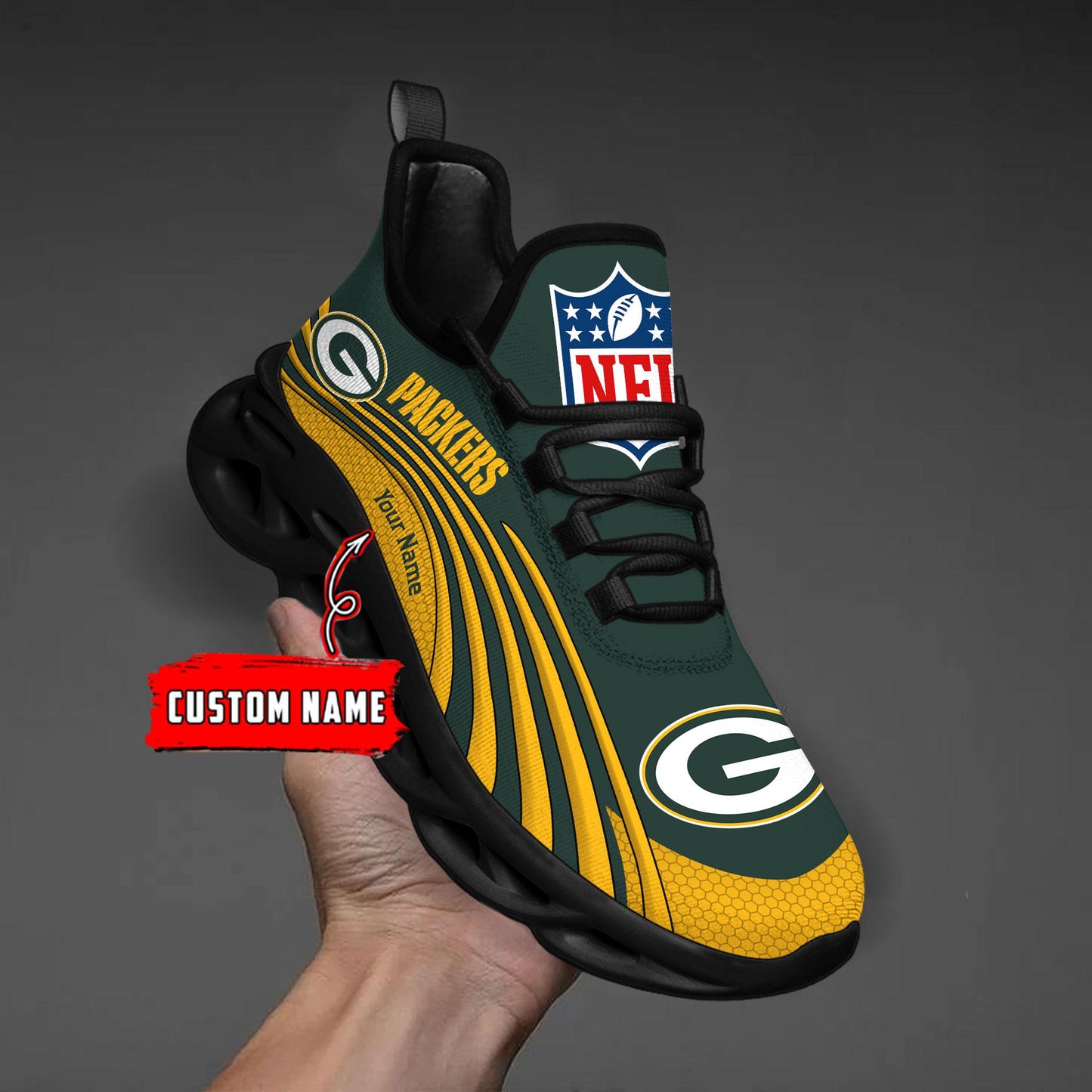 Ideafootwear Green Bay Packers Max Soul Shoes Sneakers For Men And Women