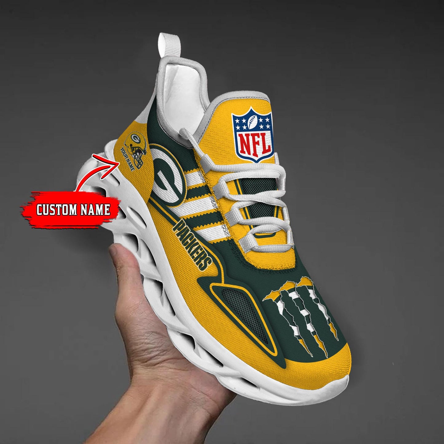 Ideafootwear Green Bay Packers Max Soul Shoes Sneakers For Men And Women