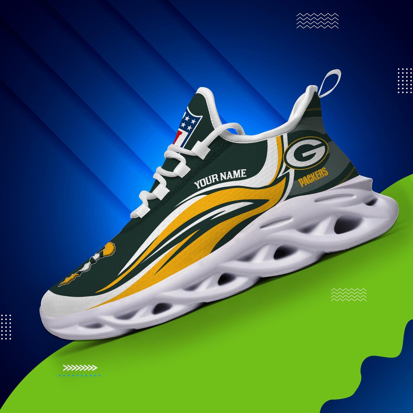 Ideafootwear Green Bay Packers Max Soul Shoes Sneakers For Men And Women