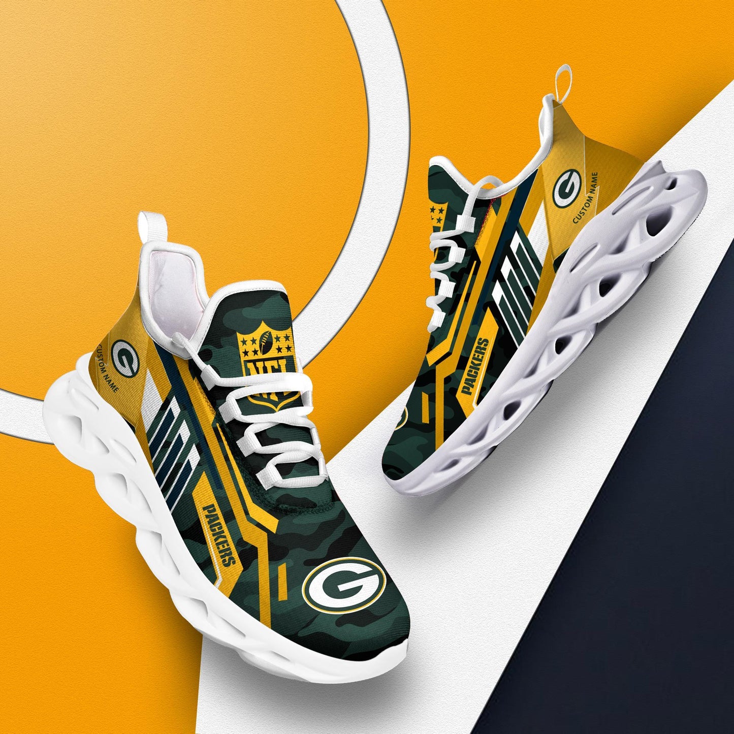 Ideafootwear Green Bay Packers Max Soul Shoes Sneakers For Men And Women