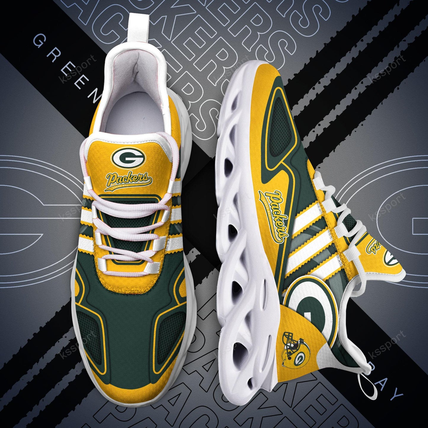 Ideafootwear Green Bay Packers Max Soul Shoes Sneakers For Men And Women