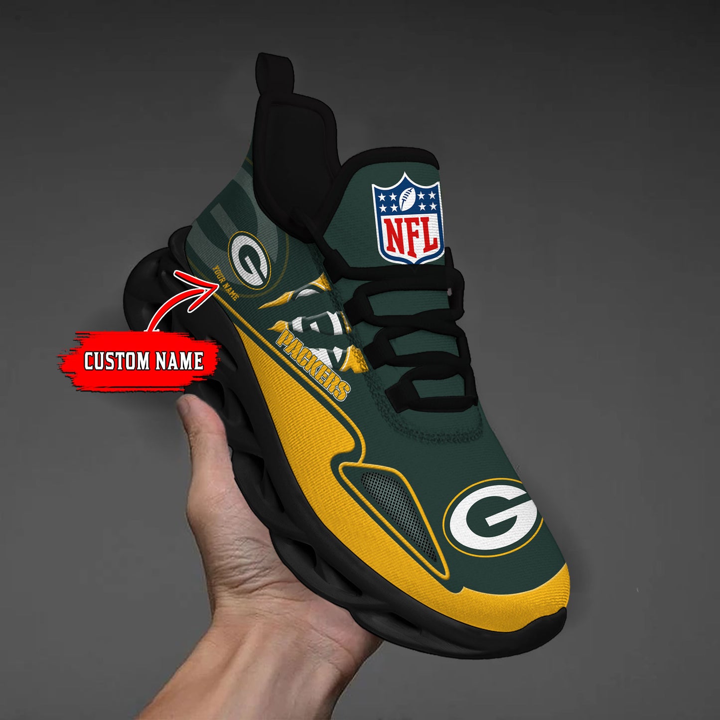 Ideafootwear Green Bay Packers Max Soul Shoes Sneakers For Men And Women