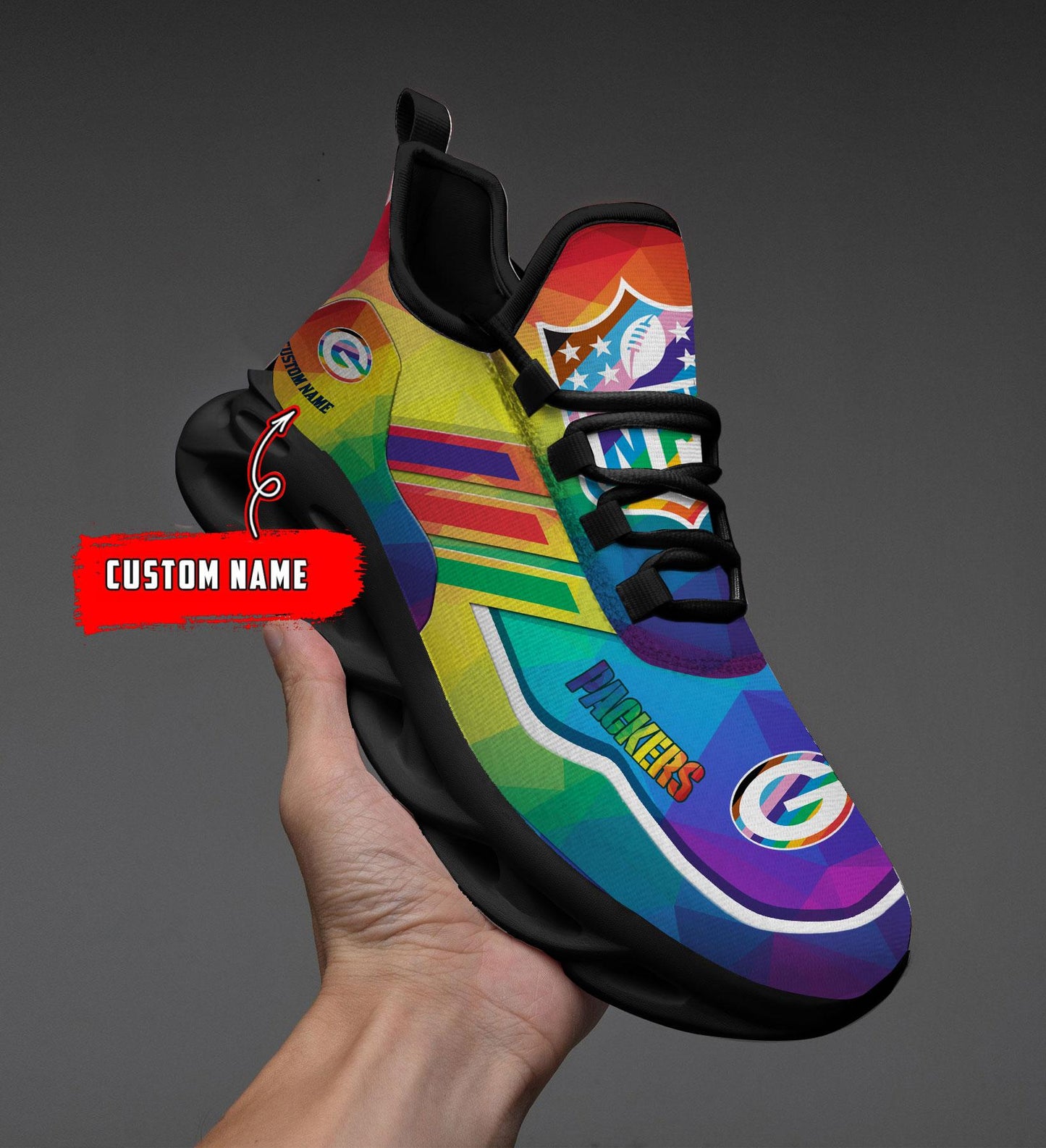 Ideafootwear Green Bay Packers Max Soul Shoes Sneakers For Men And Women