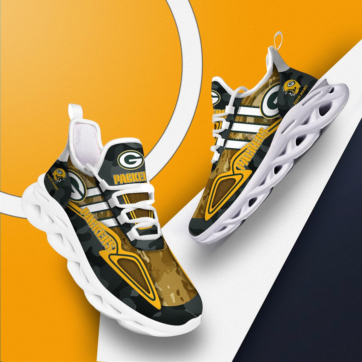 Ideafootwear Green Bay Packers Max Soul Shoes Sneakers For Men And Women