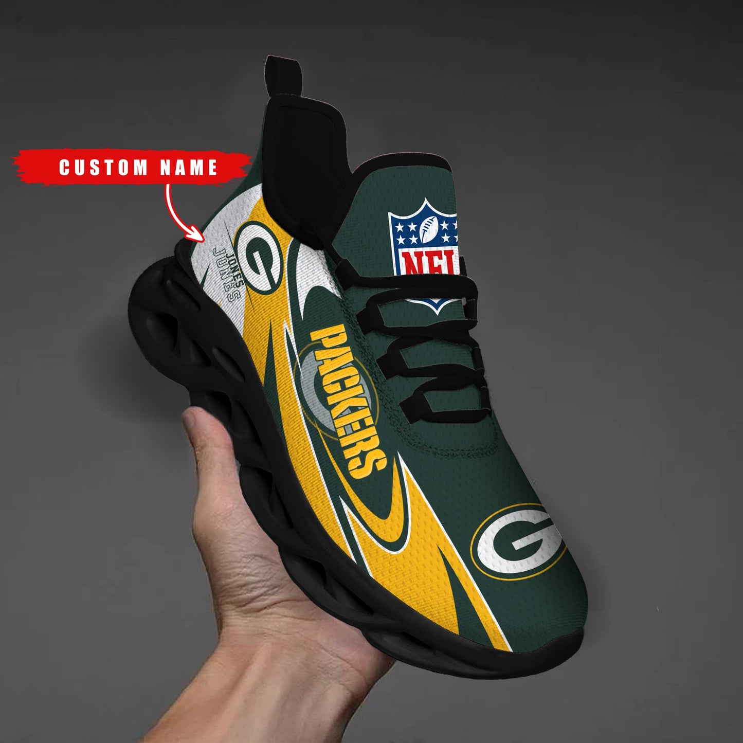 Ideafootwear Green Bay Packers Max Soul Shoes Sneakers For Men And Women