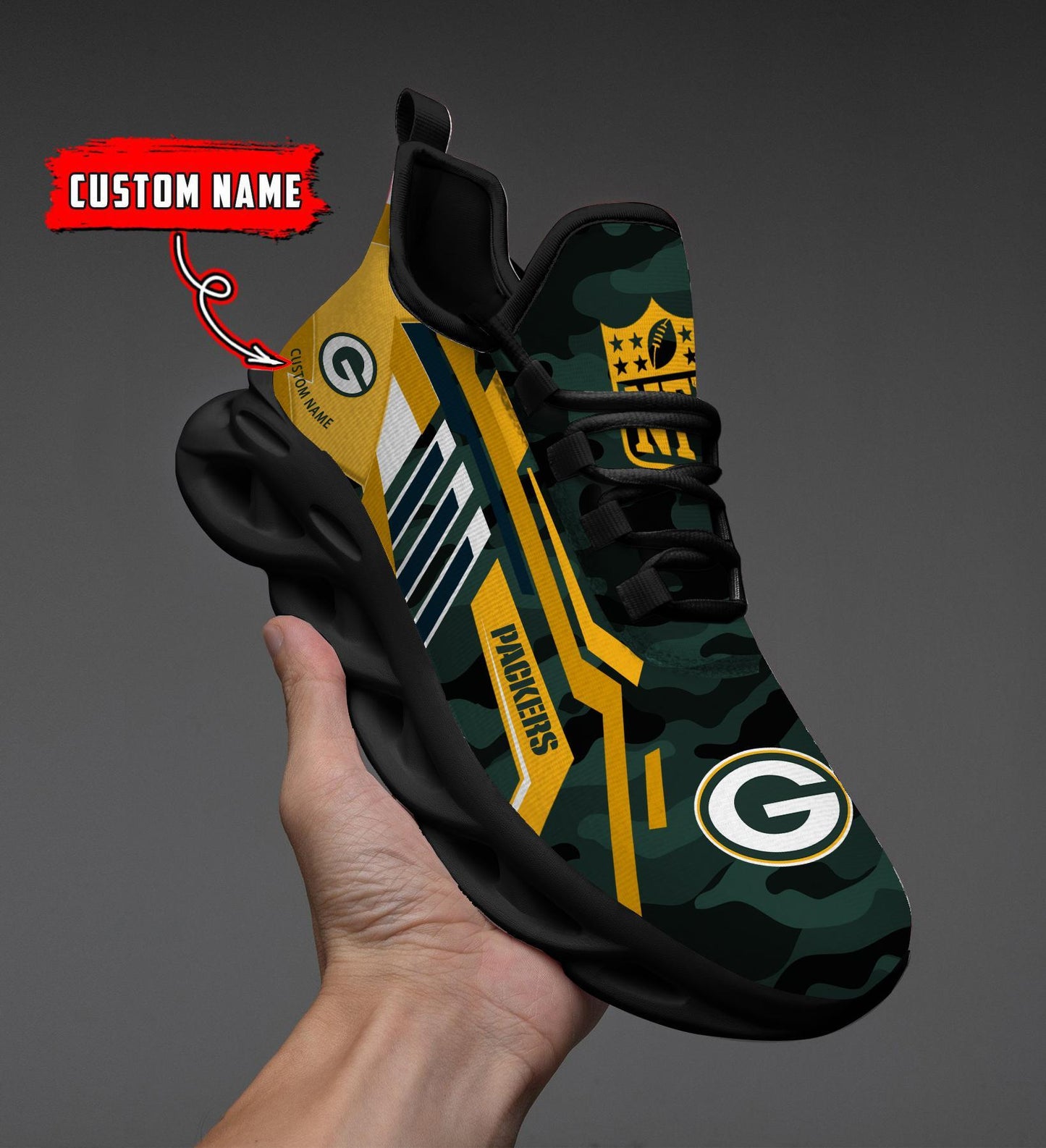 Ideafootwear Green Bay Packers Max Soul Shoes Sneakers For Men And Women