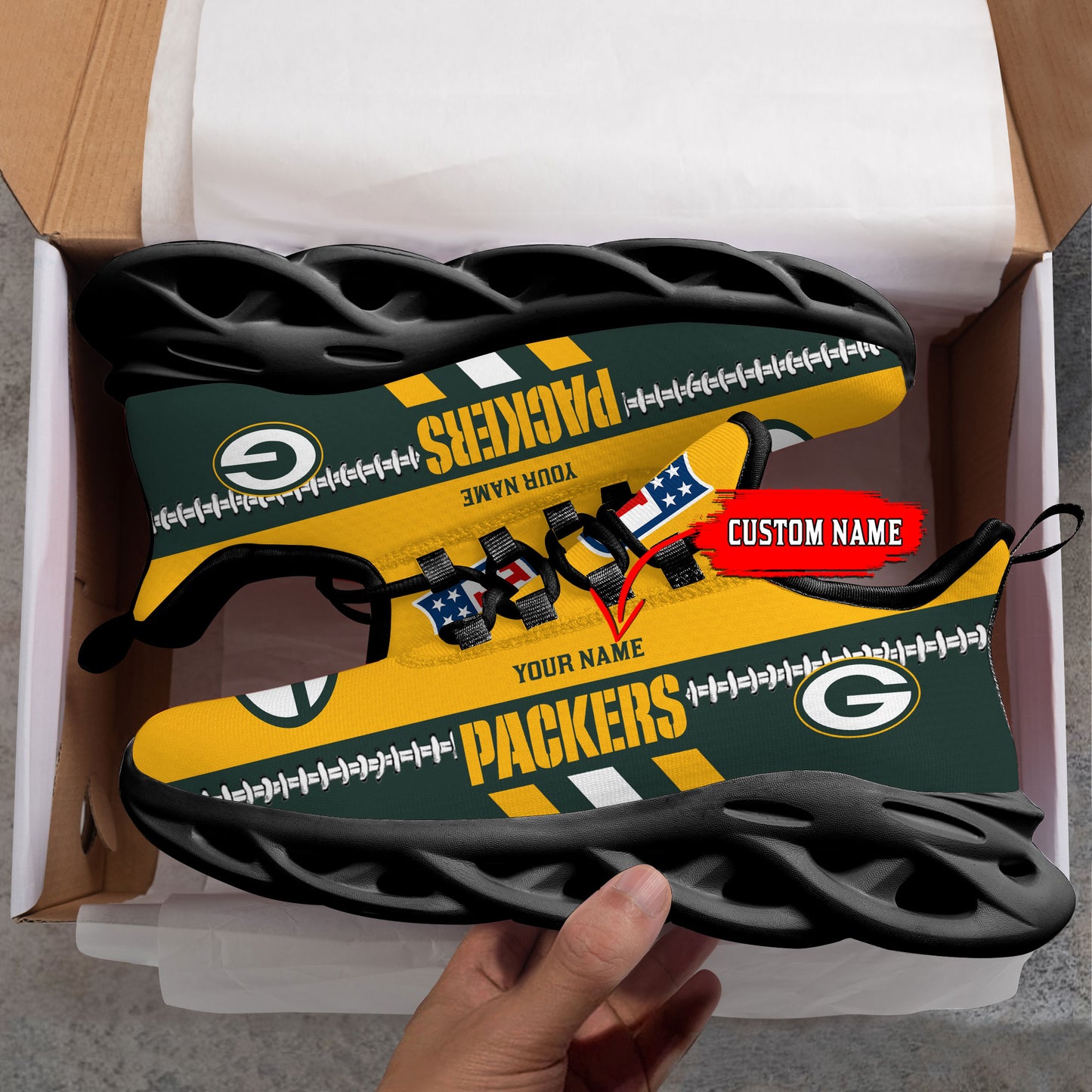 Ideafootwear Green Bay Packers Max Soul Shoes Sneakers For Men And Women