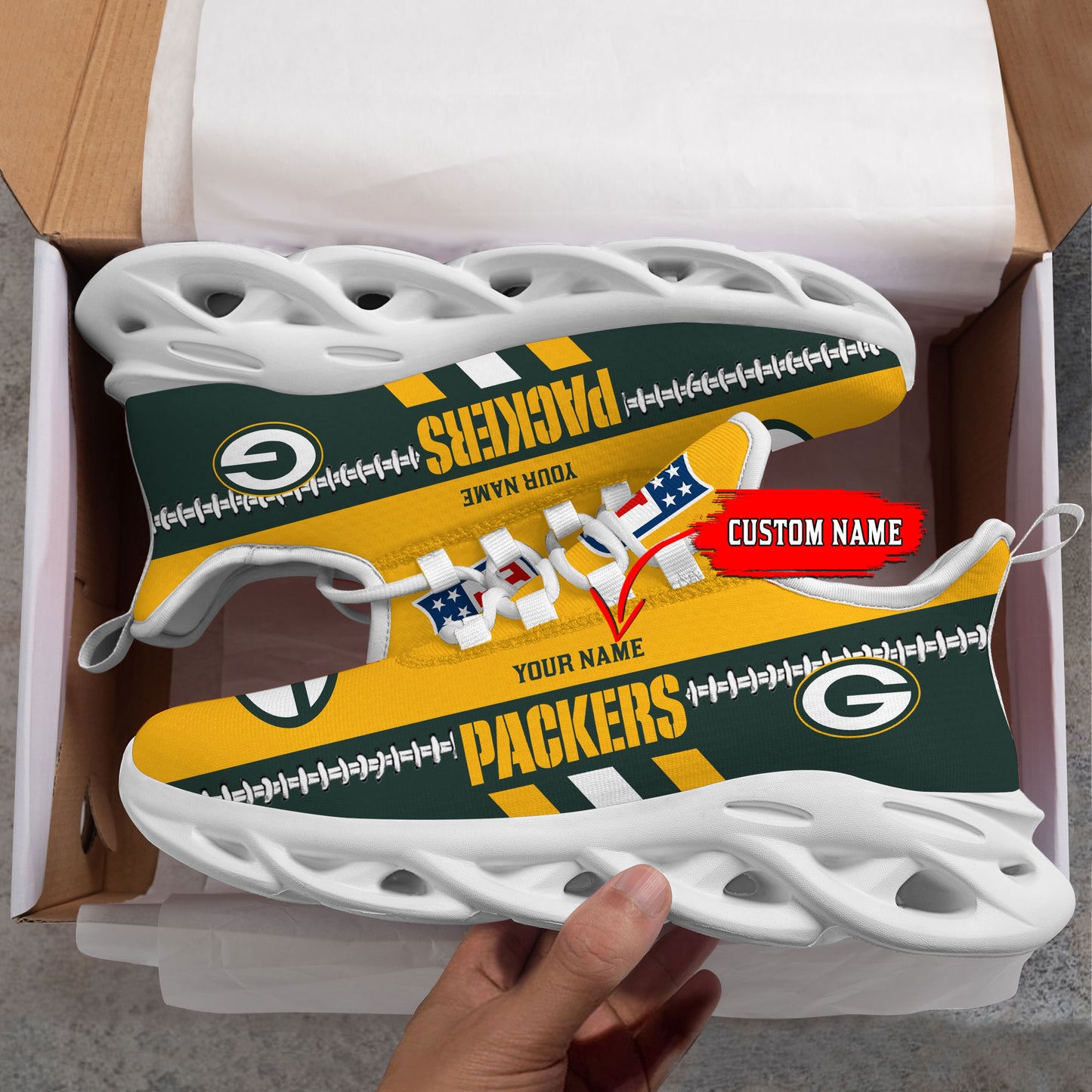 Ideafootwear Green Bay Packers Max Soul Shoes Sneakers For Men And Women