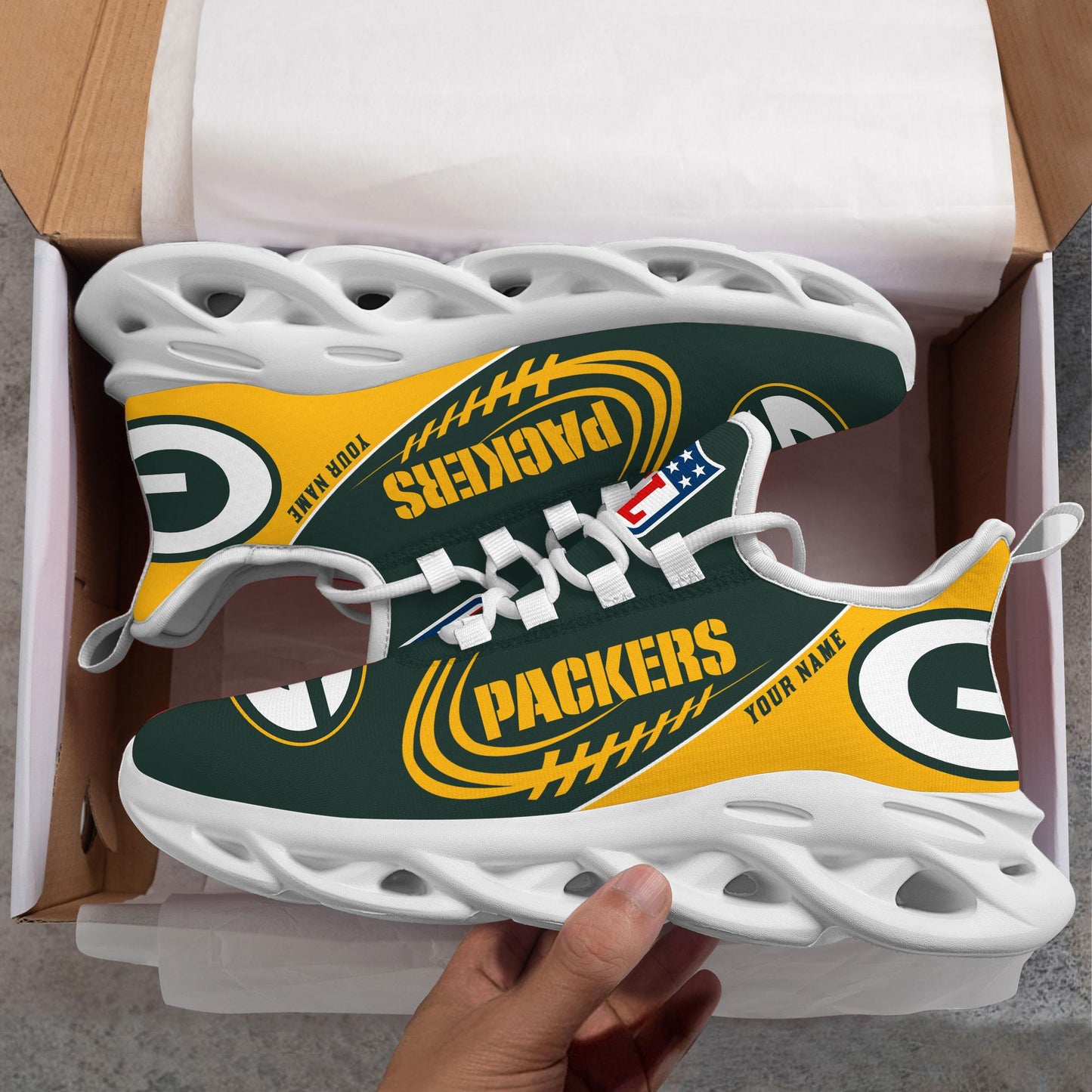 Ideafootwear Green Bay Packers Max Soul Shoes Sneakers For Men And Women