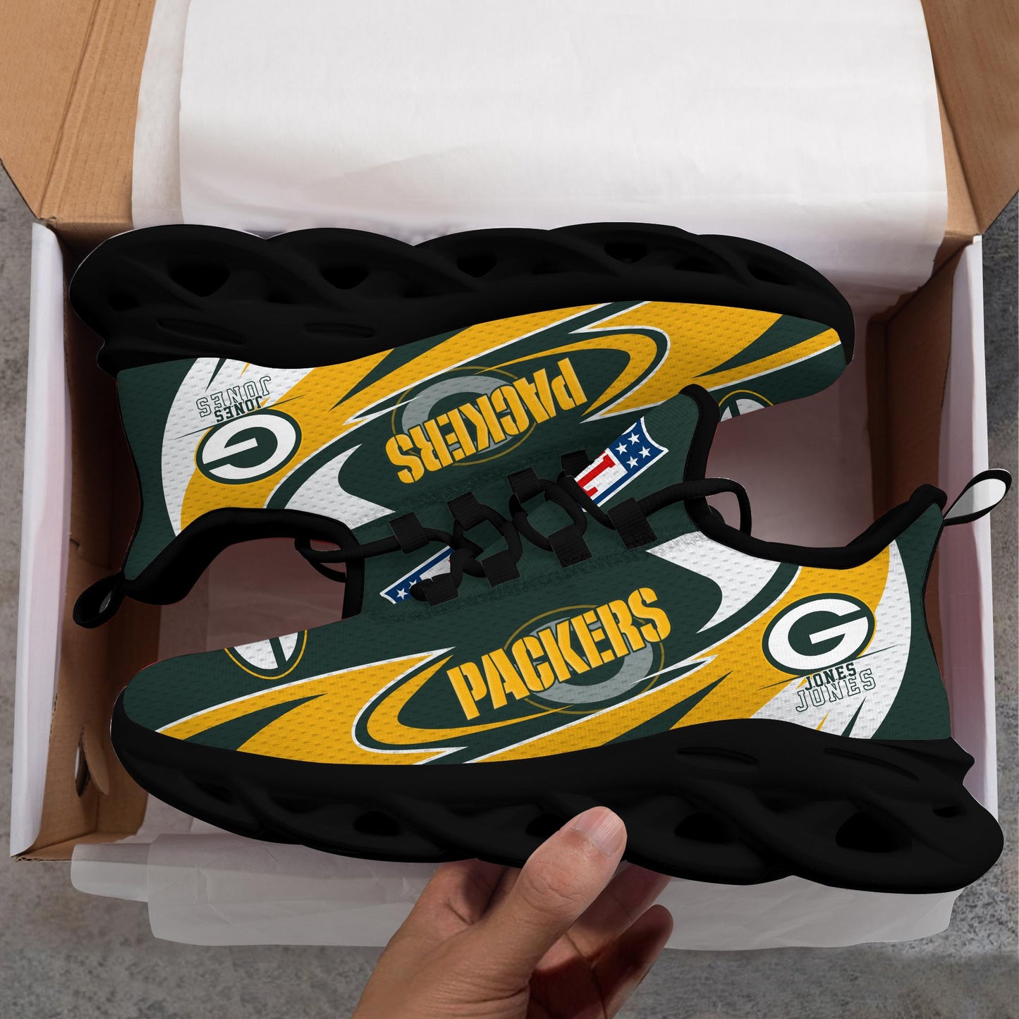 Ideafootwear Green Bay Packers Max Soul Shoes Sneakers For Men And Women