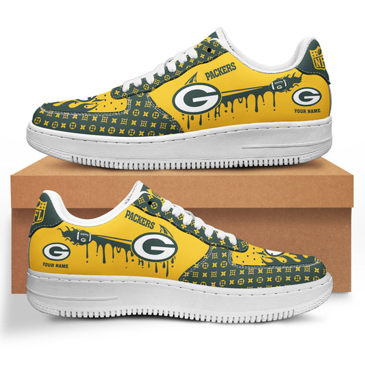 Ideafootwear Green Bay Packers NFL Air Low-Top Sneakers Shoes For Men And Women