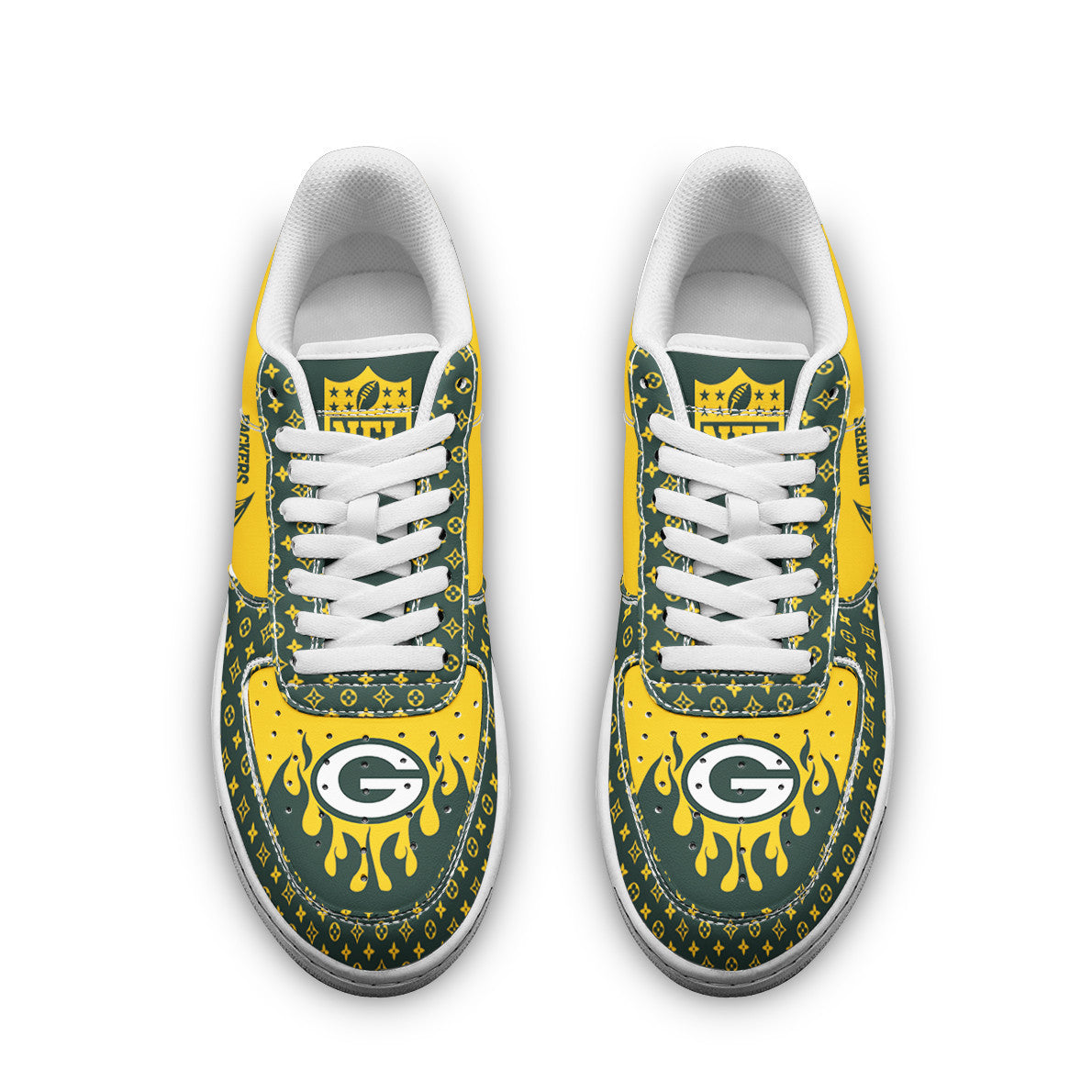 Ideafootwear Green Bay Packers NFL Air Low-Top Sneakers Shoes For Men And Women