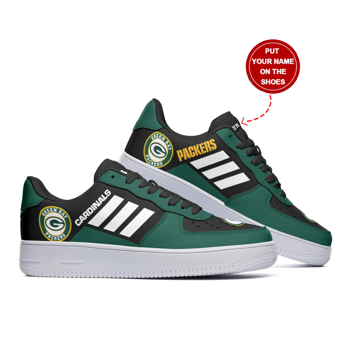 Ideafootwear Green Bay Packers NFL Air Low-Top Sneakers Shoes For Men And Women