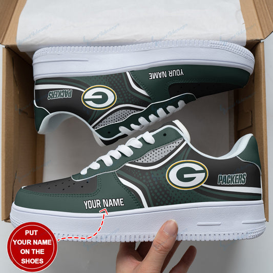 Ideafootwear Green Bay Packers NFL Air Low-Top Sneakers Shoes For Men And Women