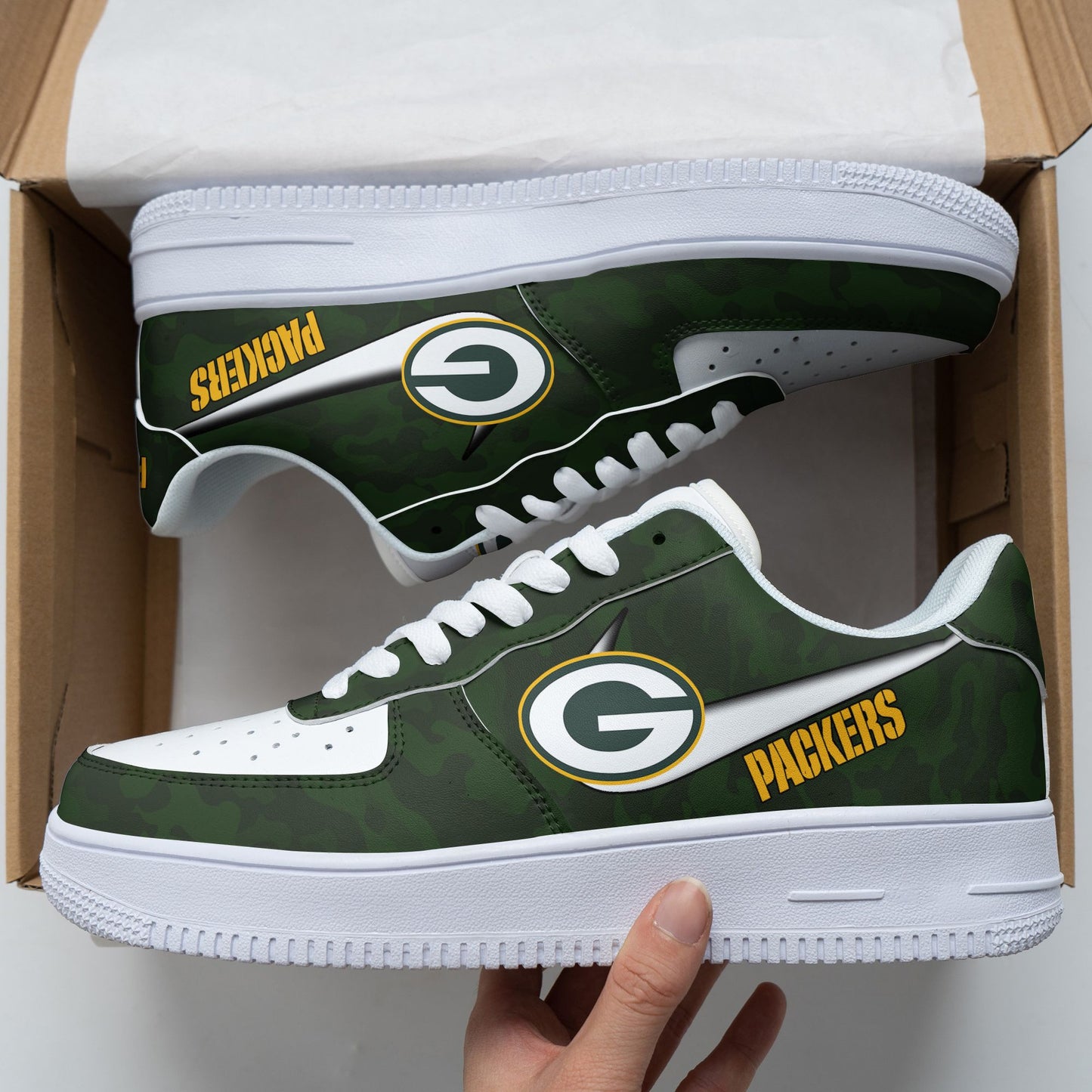 Ideafootwear Green Bay Packers NFL Air Low-Top Sneakers Shoes For Men And Women