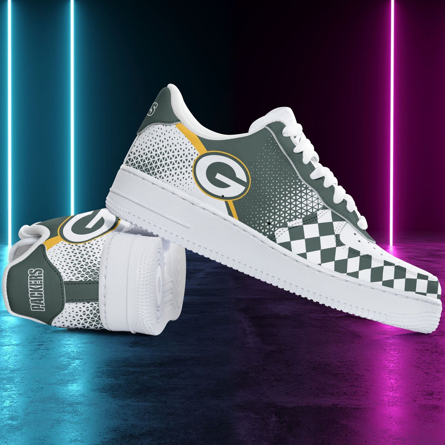 Ideafootwear Green Bay Packers NFL Air Low-Top Sneakers Shoes For Men And Women