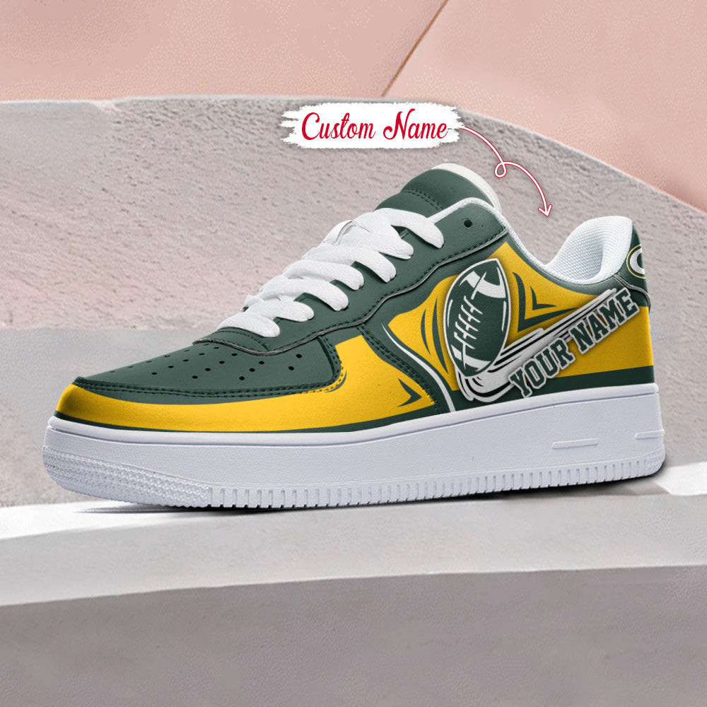 Ideafootwear Green Bay Packers NFL Air Low-Top Sneakers Shoes For Men And Women