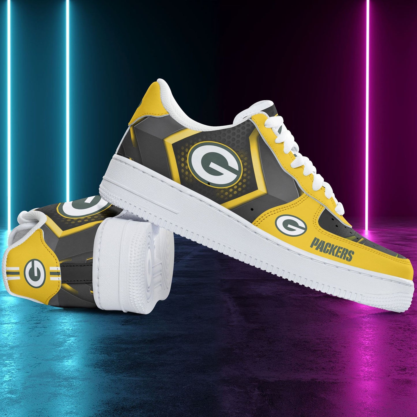 Ideafootwear Green Bay Packers NFL Air Low-Top Sneakers Shoes For Men And Women