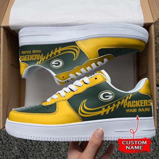 Ideafootwear Green Bay Packers NFL Air Low-Top Sneakers Shoes For Men And Women