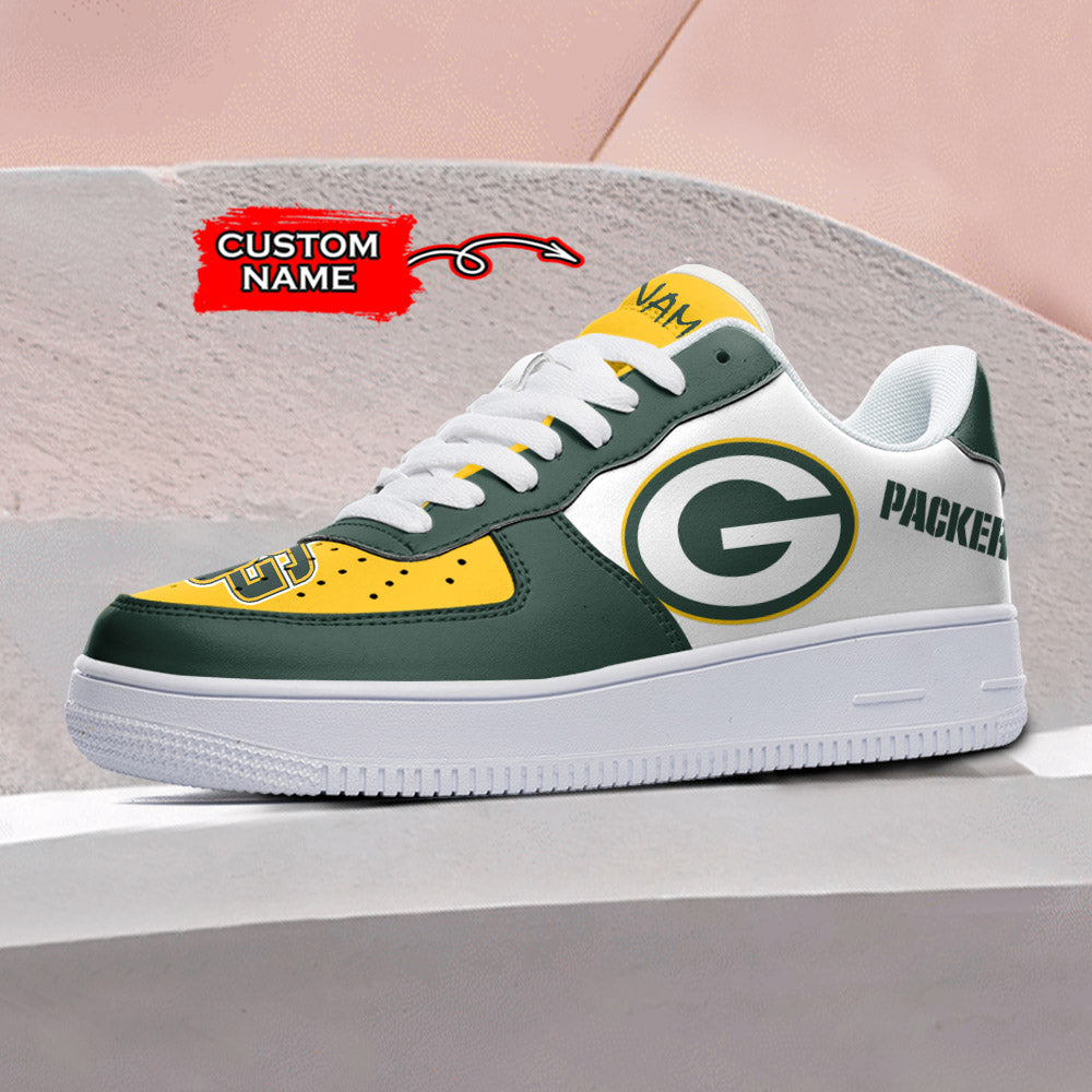 Ideafootwear Green Bay Packers NFL Air Low-Top Sneakers Shoes For Men And Women