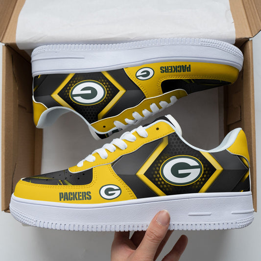 Ideafootwear Green Bay Packers NFL Air Low-Top Sneakers Shoes For Men And Women