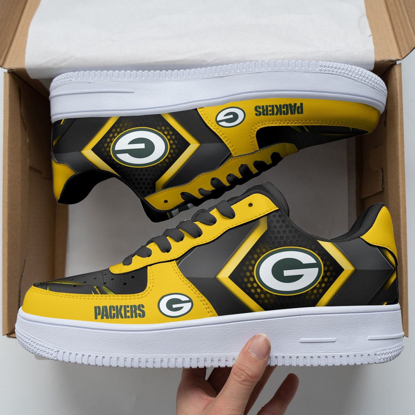 Ideafootwear Green Bay Packers NFL Air Low-Top Sneakers Shoes For Men And Women