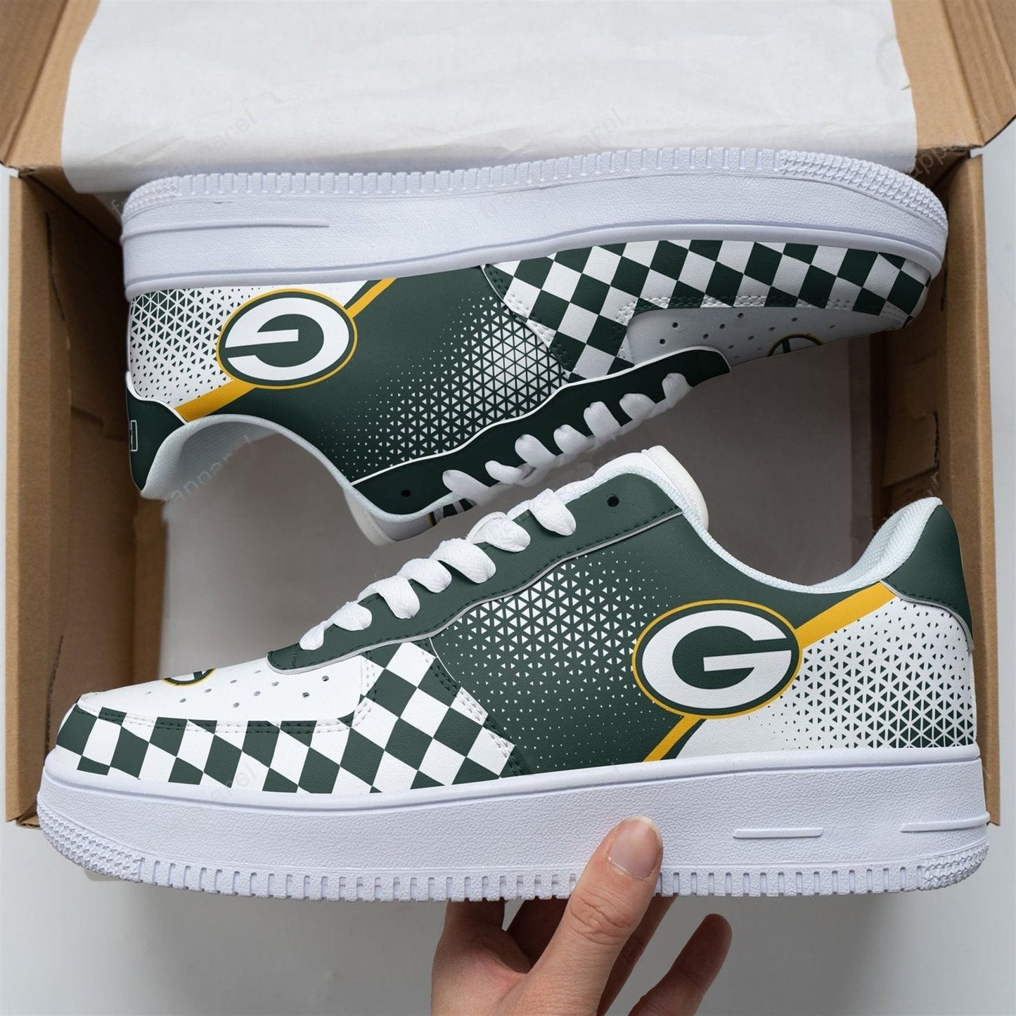 Ideafootwear Green Bay Packers NFL Air Low-Top Sneakers Shoes For Men And Women