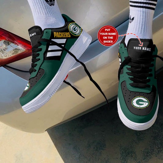 Ideafootwear Green Bay Packers NFL Air Low-Top Sneakers Shoes For Men And Women