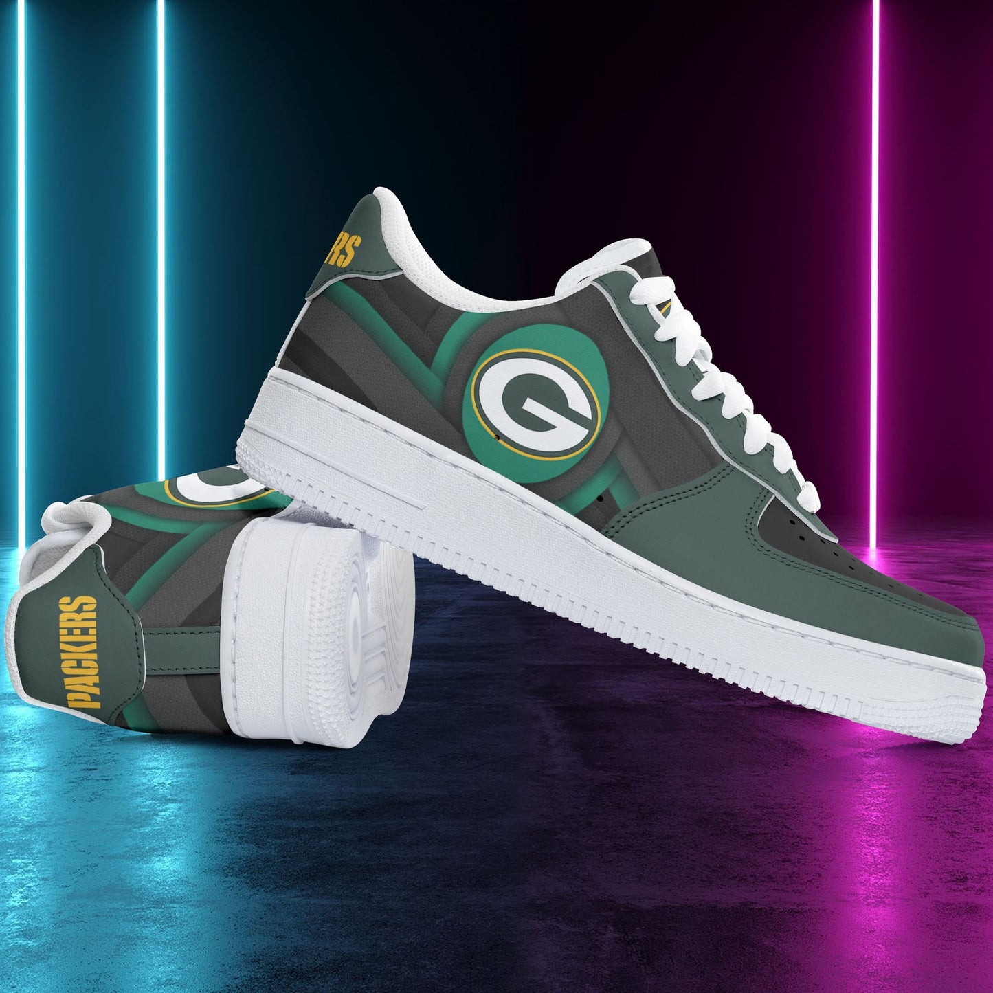 Ideafootwear Green Bay Packers NFL Air Low-Top Sneakers Shoes For Men And Women