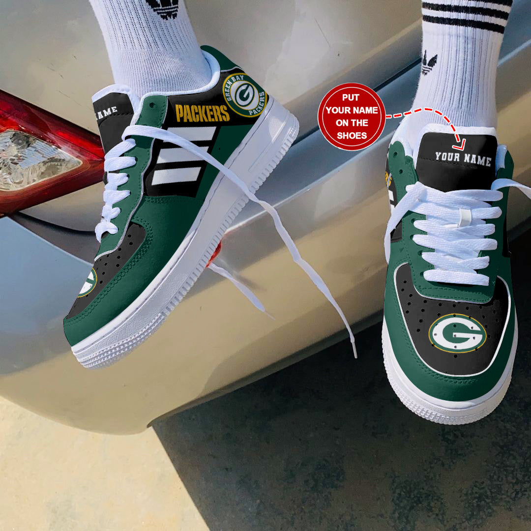 Ideafootwear Green Bay Packers NFL Air Low-Top Sneakers Shoes For Men And Women
