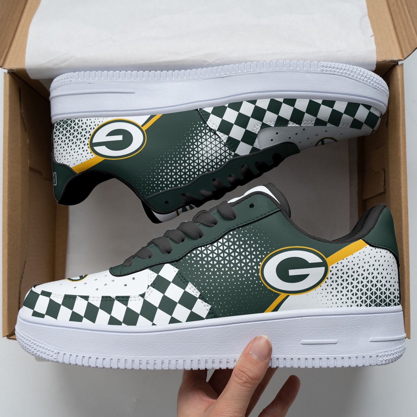 Ideafootwear Green Bay Packers NFL Air Low-Top Sneakers Shoes For Men And Women