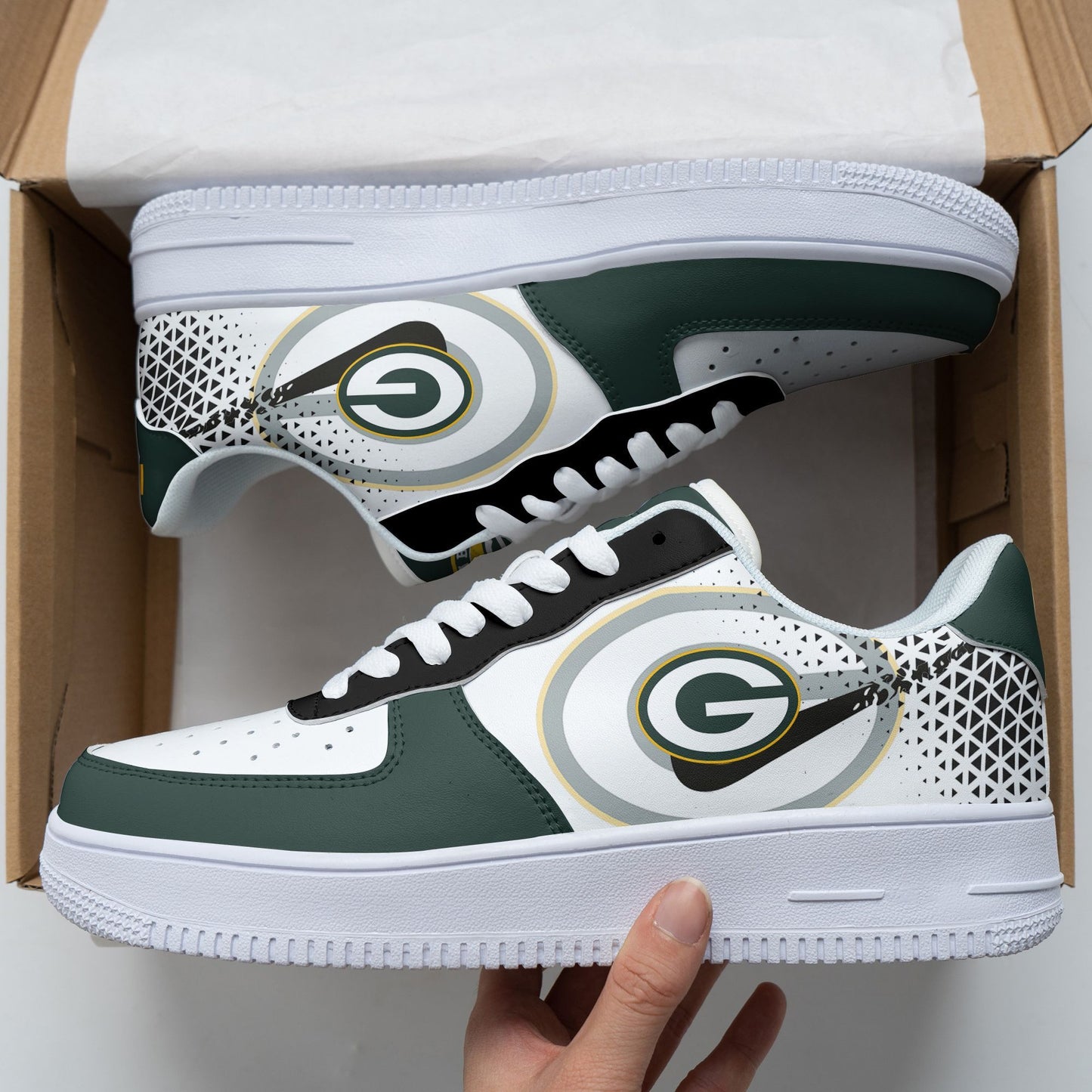 Ideafootwear Green Bay Packers NFL Air Low-Top Sneakers Shoes For Men And Women