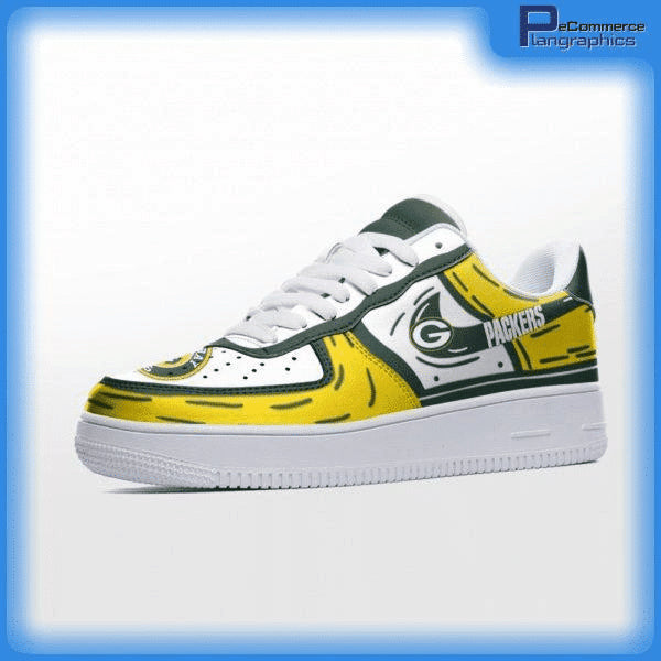 Ideafootwear Green Bay Packers NFL Air Low-Top Sneakers Shoes For Men And Women
